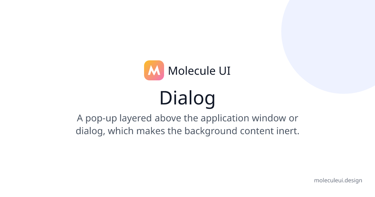 Dialog | Molecule UI